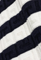 Balmain Sweater with striped pattern Cream EH1KD106 KI01-GCR