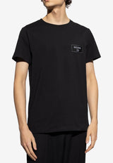 Balmain Couture Label T-shirt Black EH1EF000 BC91-0PA
