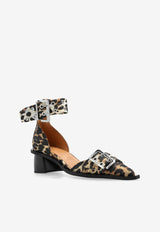 50 Leopard Print Buckled Pumps