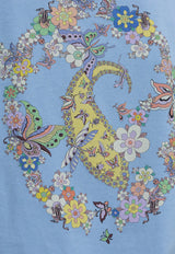 Etro Floral Print Crewneck T-shirt Light Blue WRMA0005-AK791 B1932