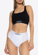 Versace Logo Waistband Cropped Top Black 1015880 1A12037-1B000