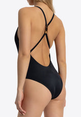 Versace Safety-Pin One Piece Swimsuit Black 1018367 1A12917-1B000