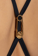 Versace Safety-Pin One Piece Swimsuit Black 1018367 1A12917-1B000