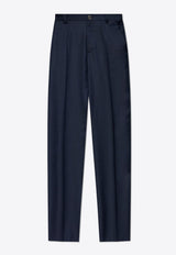 Versace Wool Straight-Leg Tailored Pants Navy 1018896 1A08858-1UL40