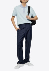 Versace Wool Straight-Leg Tailored Pants Navy 1018896 1A08858-1UL40