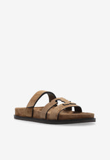Tory Burch Ines Suede Sport Slides Brown 163481 0-219