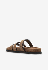 Tory Burch Ines Suede Sport Slides Brown 163481 0-219