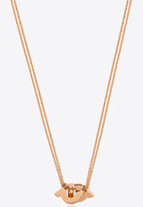 Ferragamo Double Gancini Pendant Chain Necklace Metallic 760771 NKL FLUIDZIR 780493-ORO ROSA ROSA