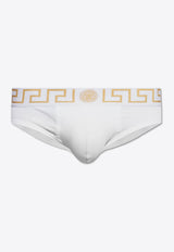 Versace Medusa Elastic-Waist Briefs White AU10027 1A10011-A81H