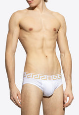 Versace Medusa Elastic-Waist Briefs White AU10027 1A10011-A81H