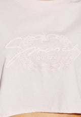 Givenchy Medallion Embroidered Crewneck T-shirt Pink BW70C 5GYPV-661