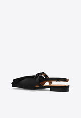 GANNI Big Bow Slingback Pointed-Toe Flats Black S2859 4932-099