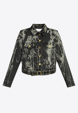 جاكيت من الدنيم بتأثير باهت بحزام