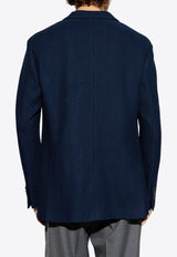 Textured Double-Breasted Blazer