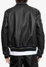 Off-White Leather Bomber Jacket Black OMJA122C99 LEA004-1010