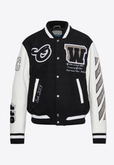 Off-White Lea Varsity Jacket Black OMJA122C99 LEA005-1010