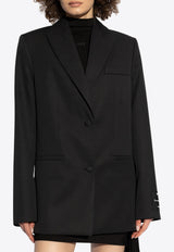 Off-White Single-Breasted Wool Blazer Black OWEF099C99 FAB002-1001