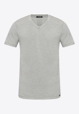 Logo-Embroidered V-neck T-shirt