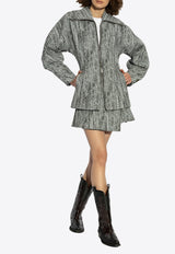 تنورة قصيرة بنمط مُكرر من التويد