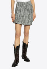 تنورة قصيرة بنمط مُكرر من التويد