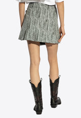 تنورة قصيرة بنمط مُكرر من التويد