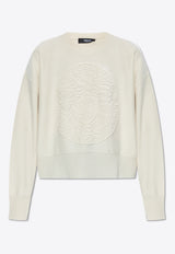 Versace Medusa Wool-Blend Knit Towel Sweater Cream 1013429 1A10005-1W540