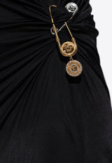 Versace Safety Pin Gathered Maxi Gown Black 1018625 1A12497-1B000