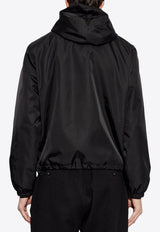 Versace Nylon Zip-Up Windbreaker Jacket Black 1018851 1A02928-1B000
