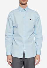 قميص بوبلين بتطريز شعار ميدوسا