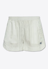 Stella McCartney Striped Silk Shorts White 640243 3FR210-8519