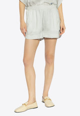 Stella McCartney Striped Silk Shorts White 640243 3FR210-8519