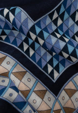Ferragamo Logo-Printed Silk Scarf Navy 320977 SL NADIR 780044-BLUE OXFORD BLU