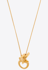 Ferragamo Logo-Engraved Pendant Necklace Gold 760811 NKL GANPIERC 780398-ORO GIOVE