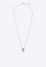 Alexander McQueen Skull Pendant Necklace Silver 809456 J161N-0926