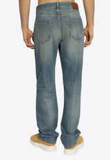 Alexander McQueen Washed-Out Straight-Leg Jeans Blue 814645 QYAA9-4211