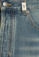 Alexander McQueen Washed-Out Straight-Leg Jeans Blue 814645 QYAA9-4211