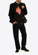 Alexander McQueen Skull-Plaque Straight-Leg Jeans Black 813573 QYAAC-1000