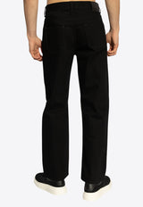 Alexander McQueen Skull-Plaque Straight-Leg Jeans Black 813573 QYAAC-1000