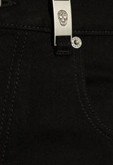 Alexander McQueen Skull-Plaque Straight-Leg Jeans Black 813573 QYAAC-1000