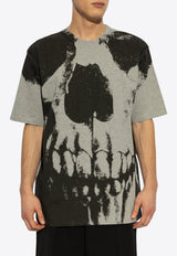 Alexander McQueen Skull-Print Crewneck T-shirt Gray 815067 QTAC5-0582