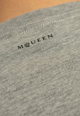 Alexander McQueen Skull-Print Crewneck T-shirt Gray 815067 QTAC5-0582