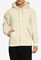 Alexander McQueen Embroidered-Skull Hooded Sweatshirt Light Beige 815006 QXABQ-9183