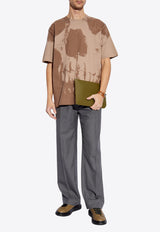 تي شيرت برقبة دائرية مع طبعة جمجمة