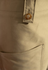 Alexander McQueen Wide Leg Bermuda Shorts Beige 813444 QSAAX-9730