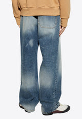 Washed Straight-Leg Jeans