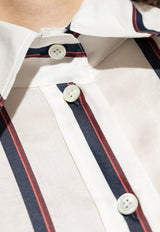 قميص مُقلّم طويل الأكمام