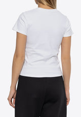 تي شيرت بشعار مُطرّز برقبة دائرية