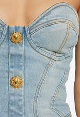 Strapless Mini Denim Dress