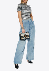 Balmain Printed Short-Sleeved T-shirt Monochrome EF1ALA55 JK05-GAB