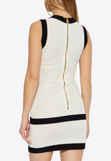 Balmain Knitted Sleeveless Mini Dress Cream EF1R5086 KH88-GAU